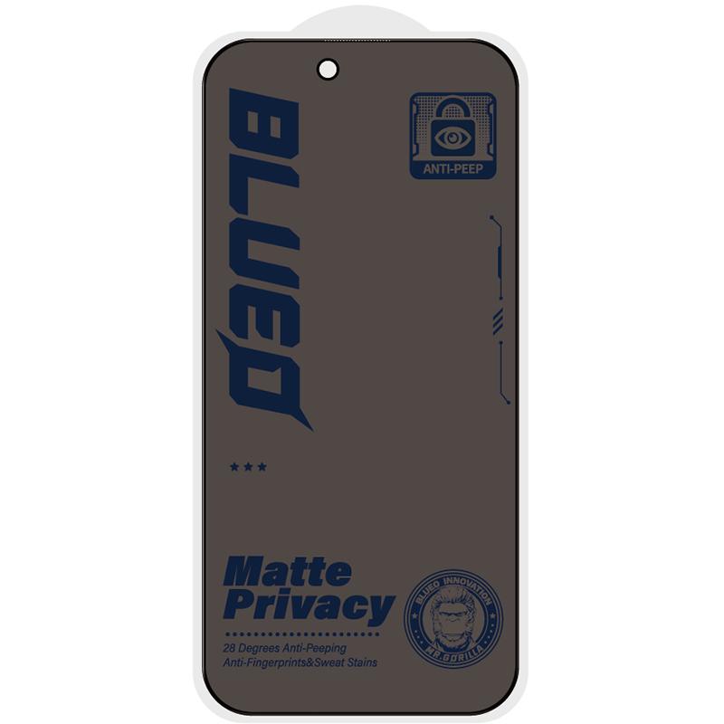 Защитное 2.5D стекло Blueo Full Cover Anti-Peep Matte для Apple iPhone 17 / 17 Pro (6.3")