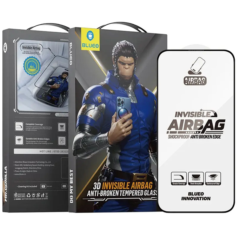 Уценка Защитное 3D стекло Blueo Invisible Airbag Anti-broken для Apple iPhone 17 Pro Max (6.9")