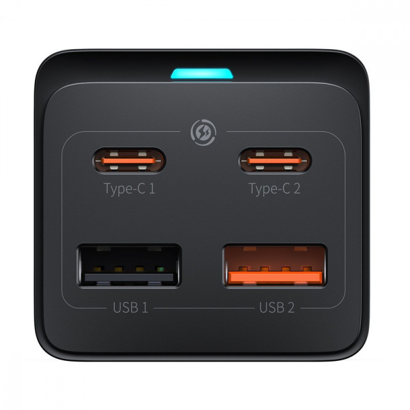 Мережевий фільтр Baseus GaN3 Pro Desktop Powerstrip 65W (2xType-C + 2xUSB + AC(EU)) black
