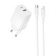 Уценка СЗУ Borofone BAS76A Source PD30W+QC3.0 (1USB-A/1C) + кабель Type-C to Lightning