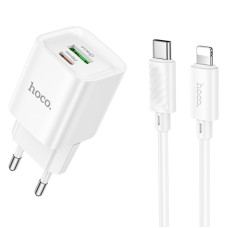 СЗУ Hoco C147A PD20W+QC3.0 (1USB-A/1C) + кабель Type-C to Lightning