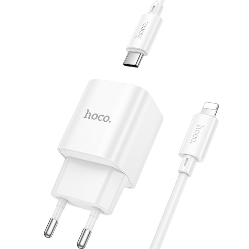 СЗУ Hoco C147A PD20W+QC3.0 (1USB-A/1C) + кабель Type-C to Lightning