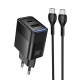 СЗУ Hoco CS112A Lounge PD30W+QC3.0 (1USB-A/1C) + кабель Type-C to Type-C