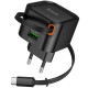 Уценка СЗУ Hoco C154A Changer With Retractable Cable Type-C PD20W+QC3.0 (1USB-C)