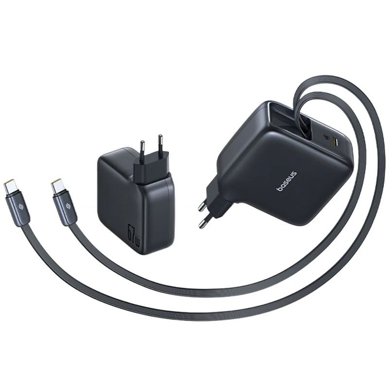 СЗУ Baseus EnerCore CJ21 PD67W with retractable cables (3USB-C) (E0121D)
