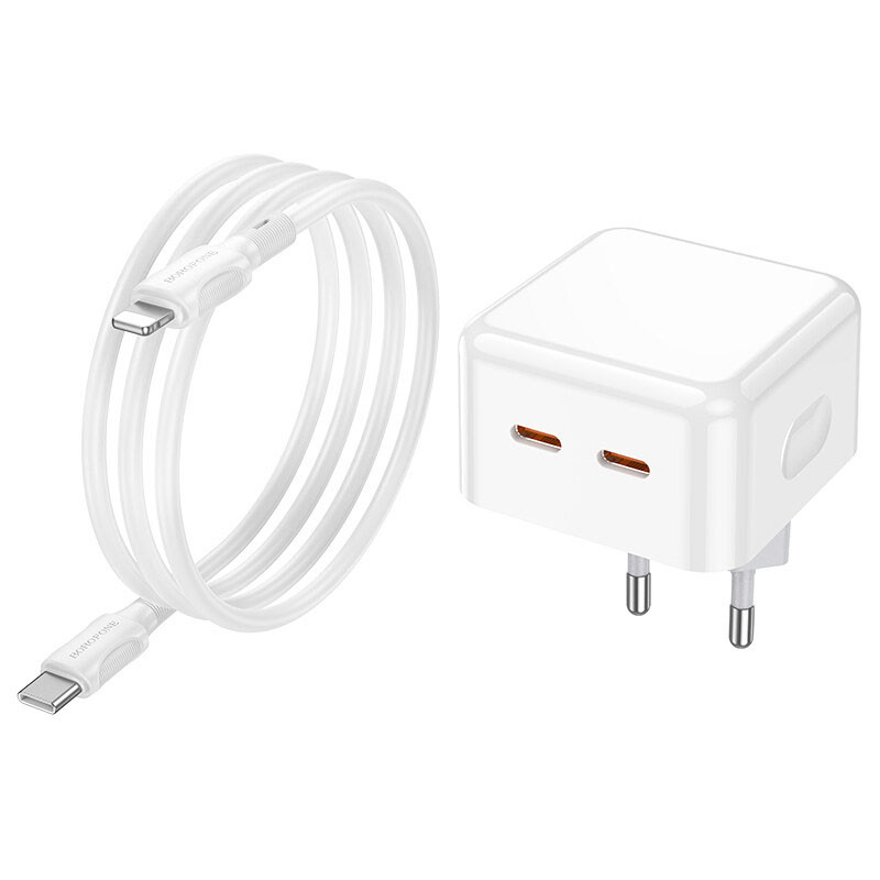 СЗУ Borofone BA76A Source PD35W (2Type-C) + Type-C to Lightning