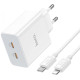 СЗУ Hoco C108A PD 35W (2USB-C) + кабель Type-C to Lightning