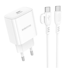 СЗУ Borofone BA81A PD20W (1USB-C) + кабель Type-C to Type-C