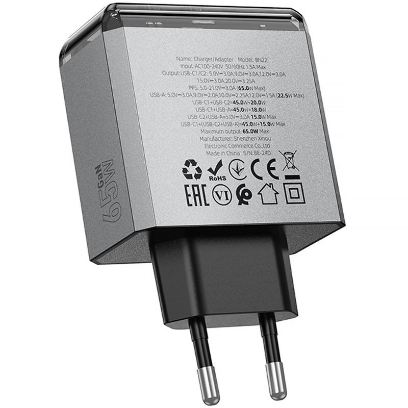 СЗУ Borofone BN22 Lena PD65W (1USB-A/2C)