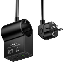 Уценка СЗУ Hoco AC33 Win 1 position 30W QC+PD (1USB-A/2C/1Socket) (1.5m)