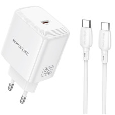 СЗУ Borofone BN33 Fuente PD40W (1USB-C) + кабель Type-C to Type-C