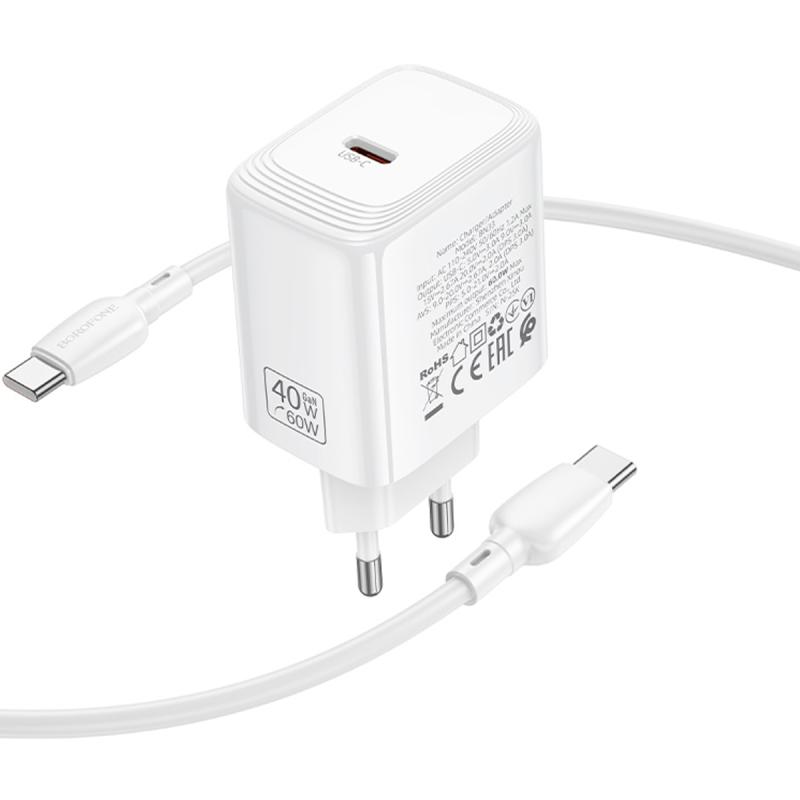 СЗУ Borofone BN33 Fuente PD40W (1USB-C) + кабель Type-C to Type-C