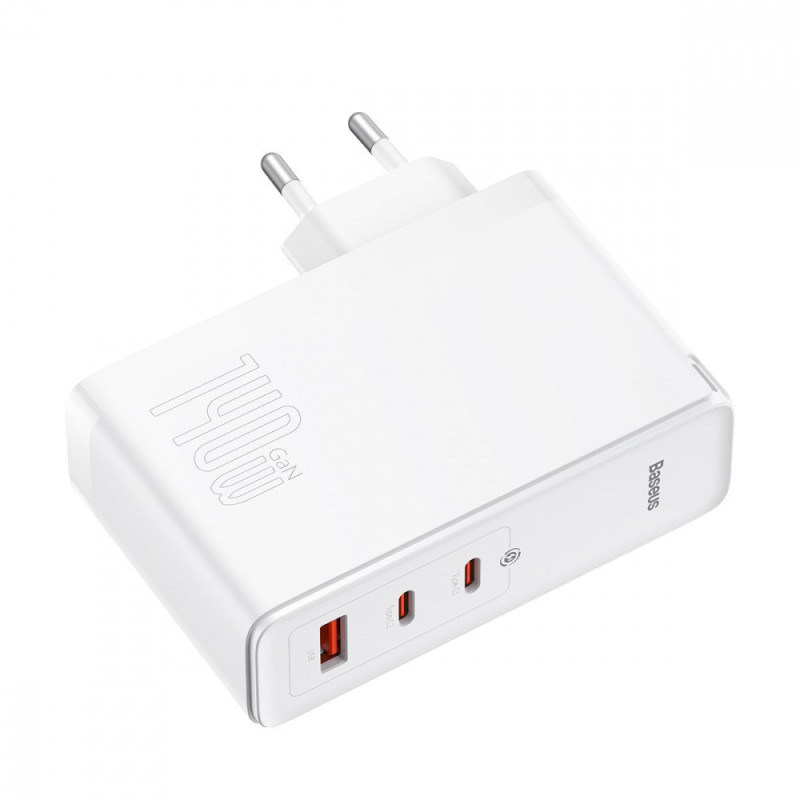 МЗП Baseus GaN5 Pro 140W (2 x Type-C + USB) + Кабель Type-C + Type-C) black