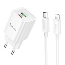 Уценка СЗУ Hoco C149A Charm PD30W+QC3.0 (1USB-A/1C) + кабель Type-C to Lightning