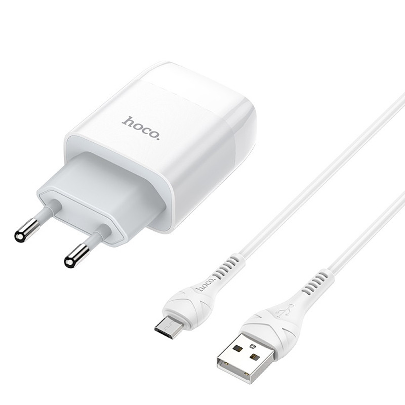 СЗУ Hoco C73A Glorious 2.4A (2USB-A) + кабель USB to MicroUSB