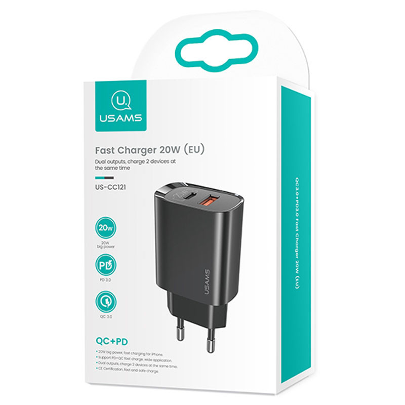 СЗУ Usams US-CC121 T35 QC3.0 + PD3.0 20W