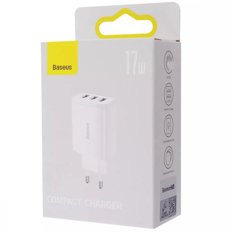СЗУ Baseus Compact 17W (3USB-A) (CCXJ02)