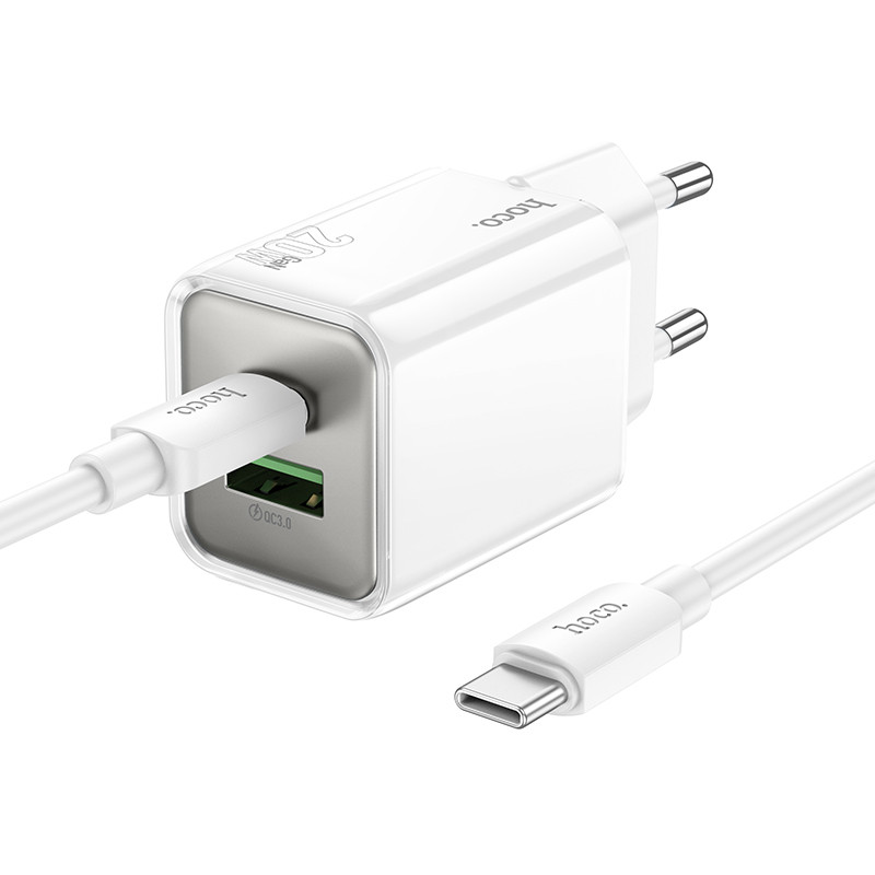 СЗУ Hoco N46 Glorious PD20W+QC3.0 (1USB-A/1C) + Type-C to Type-C