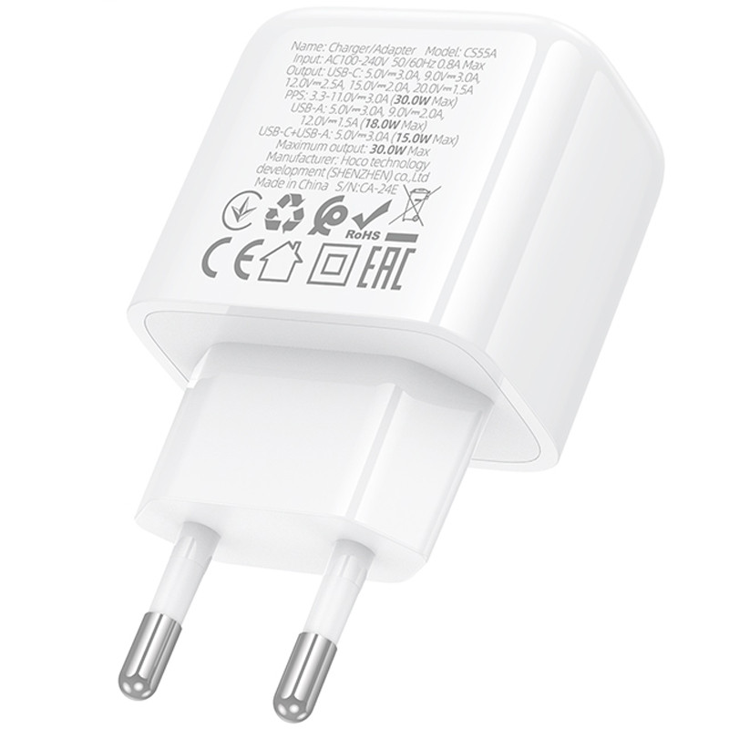 СЗУ Hoco CS55A Surplus PD30W+QC3.0 (1USB-A/1C)