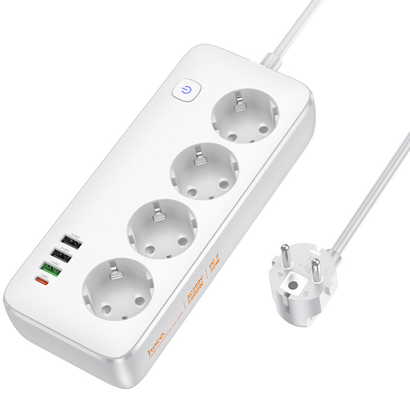 Удлинитель Hoco AC22 Sunlight (PD30W/1C/3A/4xSocket) (1.5m)