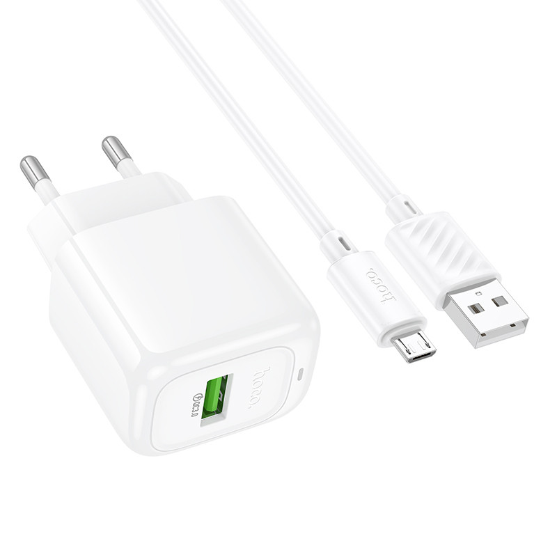 СЗУ Hoco CS52A Surplus QC3.0 (1USB-A) + кабель USB to MicroUSB