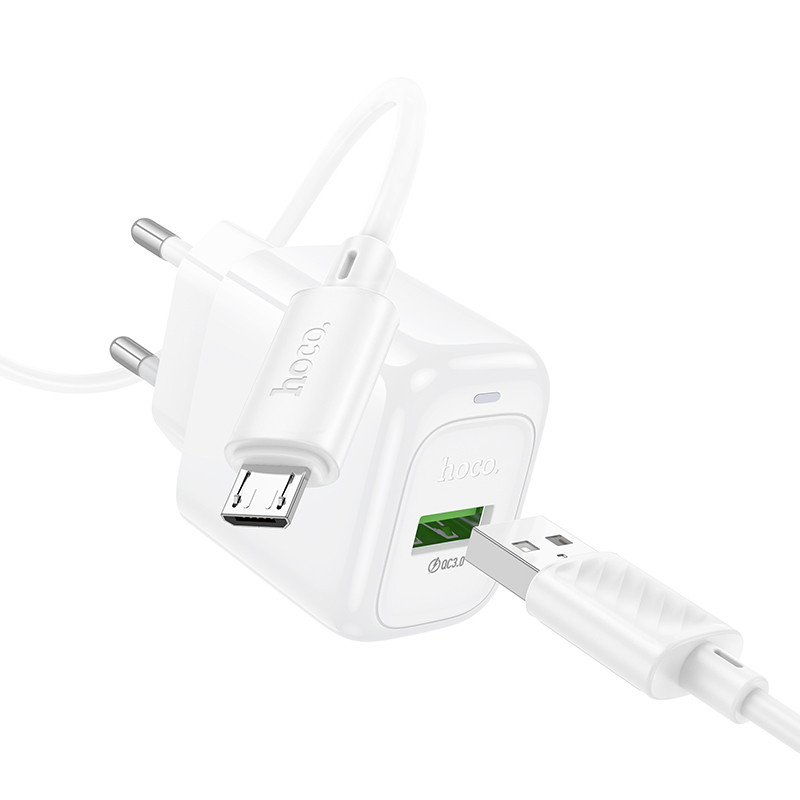СЗУ Hoco CS52A Surplus QC3.0 (1USB-A) + кабель USB to MicroUSB