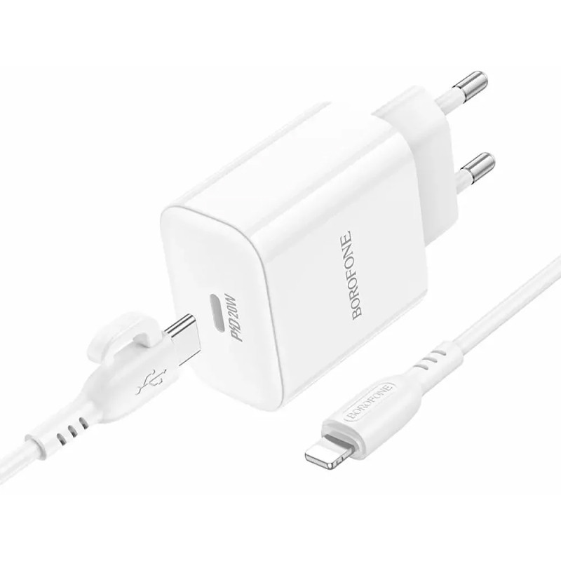 СЗУ Borofone BA81A PD20W (1USB-C) + кабель Type-C to Lightning