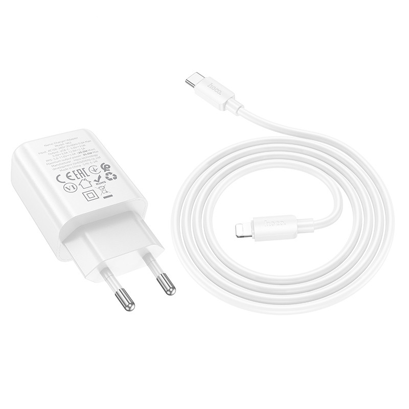 СЗУ Hoco N62 Gentle PD30W (1USB-C) + кабель Type-C to Lightning