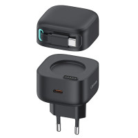 СЗУ Usams US-CC202 GaN With Type-C Magnetic Retractable Cable Module XMF Ser. 35W (2USB-C)