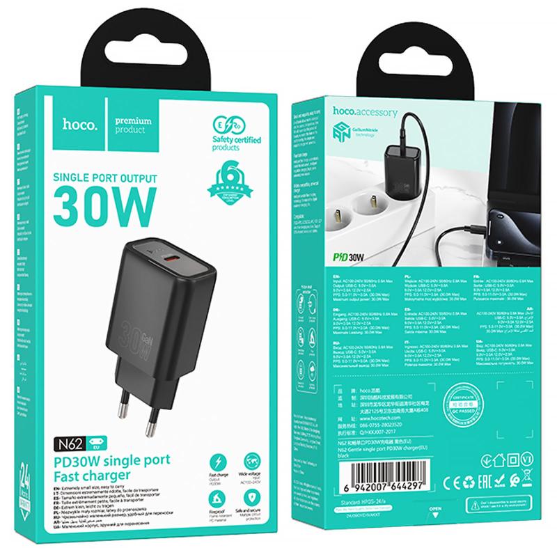 СЗУ Hoco N62 Gentle PD30W (1USB-C)