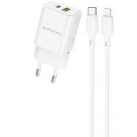 СЗУ Borofone BN14 Royal PD30W+QC3.0 (1USB-A/1C) + кабель Type-C to Lightning