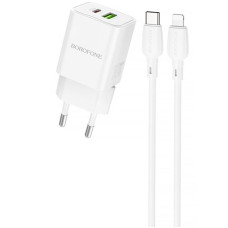 СЗУ Borofone BN14 Royal PD30W+QC3.0 (1USB-A/1C) + кабель Type-C to Lightning