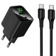 СЗУ Hoco CS84A Excellent with digital display PD30W+QC3.0 (1USB-A/1C) + кабель Type-C to Type-C