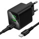 СЗУ Hoco CS84A Excellent with digital display PD30W+QC3.0 (1USB-A/1C) + кабель Type-C to Type-C