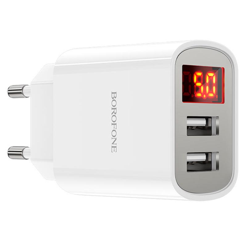СЗУ Borofone BA58A with digital display 2.4A (2USB-A)