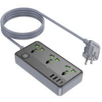 Удлинитель Borofone BAC2 Leya (3USB-A/1C/3xSocket) (1.5m)