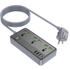 Удлинитель Borofone BAC2 Leya (3USB-A/1C/3xSocket) (1.5m)