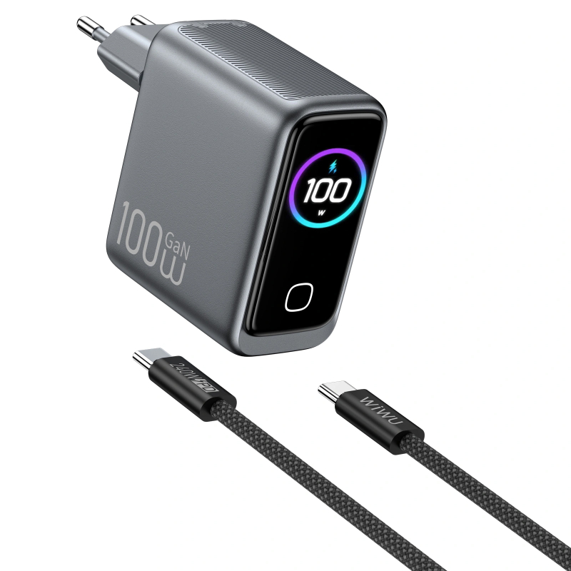 СЗУ WIWU CHG300 Voyager PD100W+QC3.0 (1USB-A/2C) + кабель Type-C to Type-C