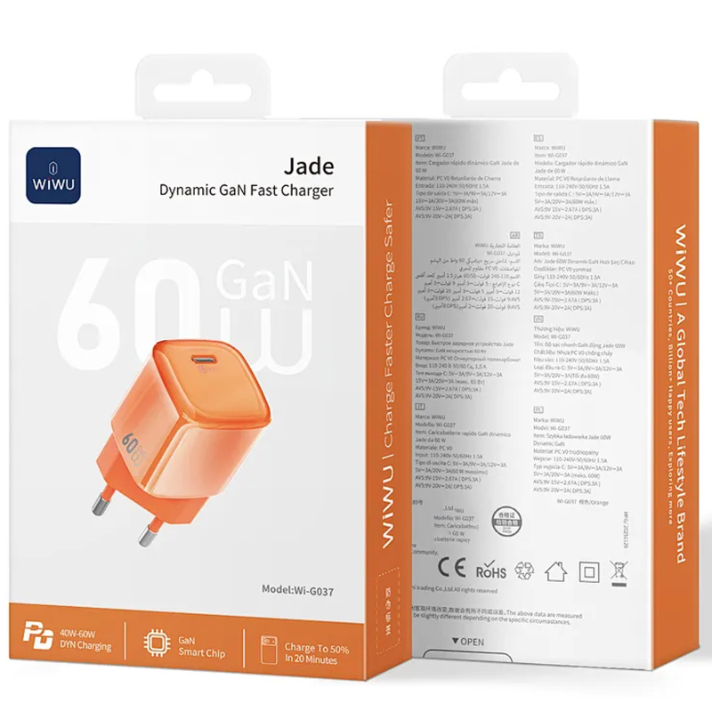 СЗУ WIWU G037 Jelly PD60W GaN (1USB-C)