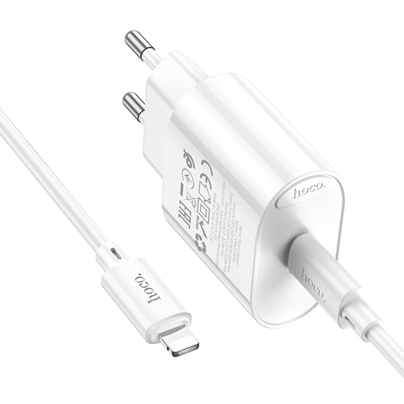 СЗУ Hoco C109A Fighter PD20W+QC3.0 (1USB-A/1C) + кабель Type-C to Lightning