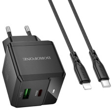 СЗУ Borofone BN19 Intenso PD20W+QC3.0 (1USB-A/1C) + кабель Type-C to Lightning