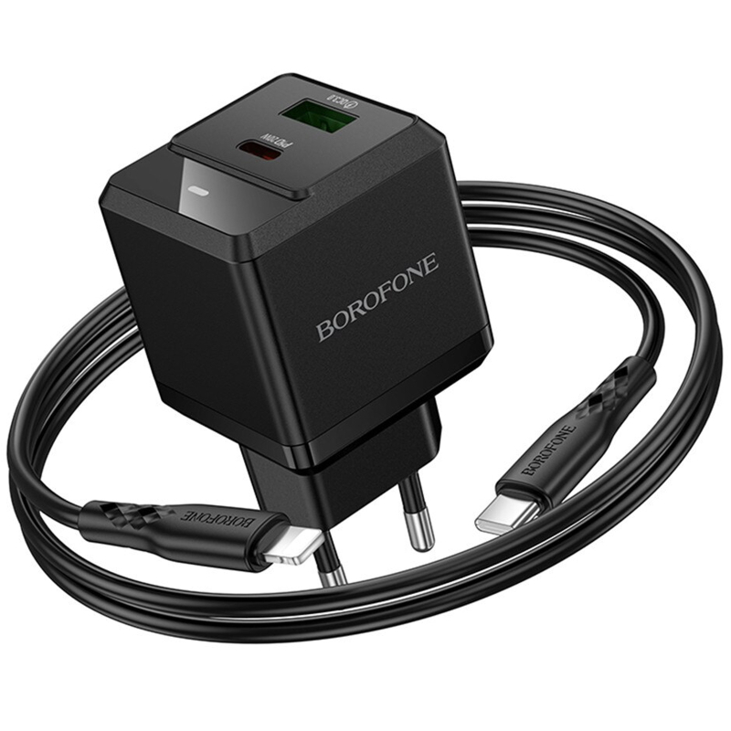 СЗУ Borofone BN19 Intenso PD20W+QC3.0 (1USB-A/1C) + кабель Type-C to Lightning