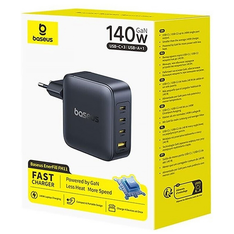 СЗУ Baseus EnerFill FH11 PD140W+QC3.0 (1USB-A/3C) (E0121J)