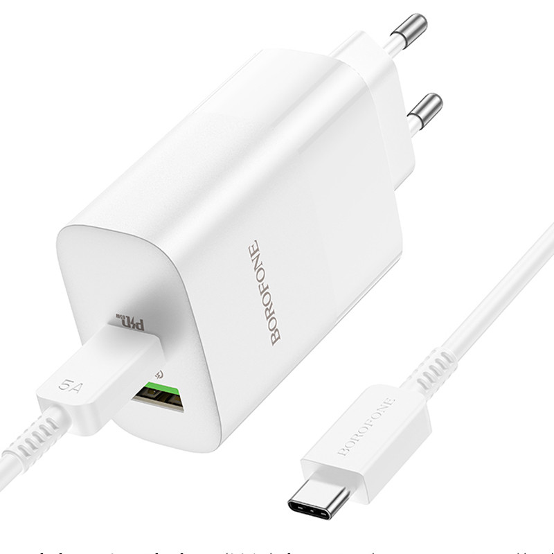 СЗУ Borofone BN10 Sunlight PD65W (1USB-A/1C) + кабель Type-C to Type-C