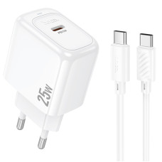 СЗУ Hoco CS53A Surplus PD25W (1USB-C) + кабель Type-C to Type-C