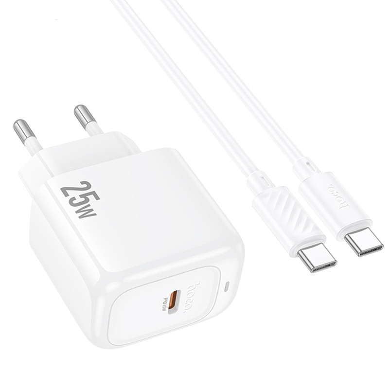 СЗУ Hoco CS53A Surplus PD25W (1USB-C) + кабель Type-C to Type-C