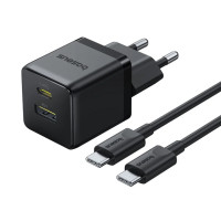 СЗУ Baseus Palm Fast Charger 30W (1USB-A/1C) + кабель Type-C to Type-C (P1011160A)