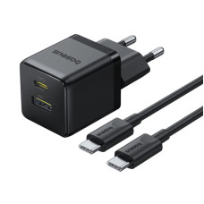 СЗУ Baseus Palm Fast Charger 30W (1USB-A/1C) + кабель Type-C to Type-C (P1011160A)