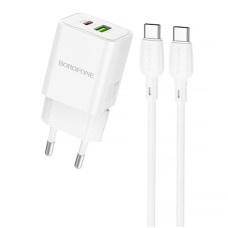 СЗУ Borofone BN14 Royal PD30W+QC3.0 (1USB-A/1C) + кабель Type-C to Type-C