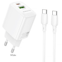 СЗУ Borofone BN27 Fuente PD20W+QC3.0 (1USB-A/1C) + кабель Type-C to Type-C